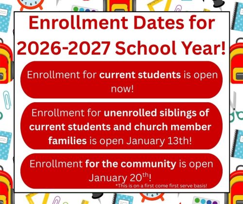 Enrollment Dates for 2026-2027 School Year